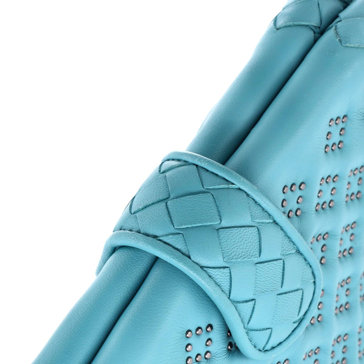 Bottega Veneta Lauren 1980 Clutch Studded Leather With Intrecciato Detail