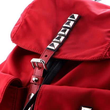 Prada New Vela Backpack Tessuto With Studded Leather