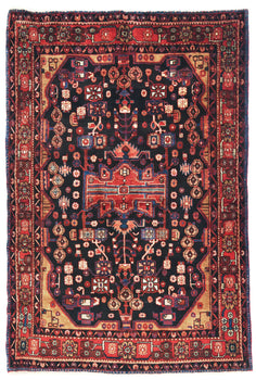 Handmade Tribal Geometric 5X8 Ft Vintage Oriental