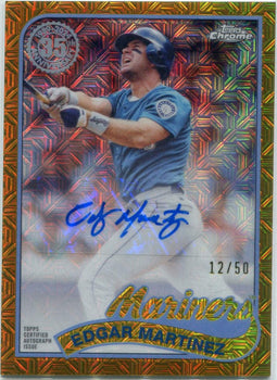 Edgar Martinez Autographed 2024 Topps Chrome 1989 Gold Mojo Refractor Card #2T89