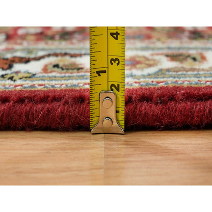 2'X4'2" Red Tebraz Design 100% Wool 175 Kpsi Hand Knotted Mat Rug