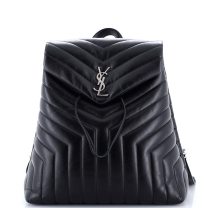 Saint Laurent Loulou Backpack Matelasse Chevron Leather Medium