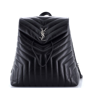 Saint Laurent Loulou Backpack Matelasse Chevron Leather Medium