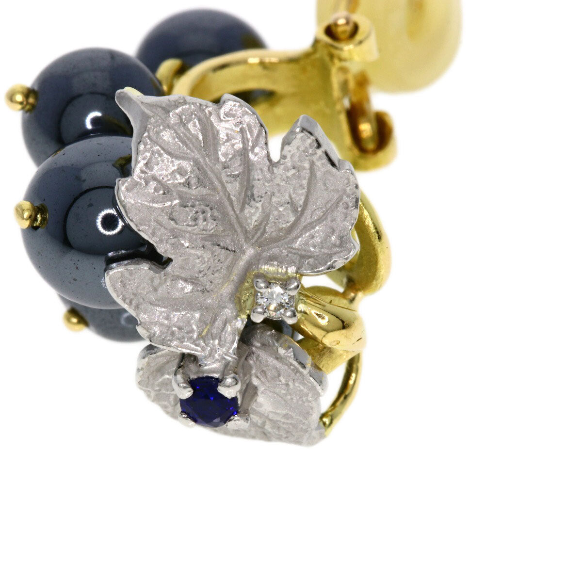 Nobuko Ishikawa Earring Hematite K18 Yellow Gold