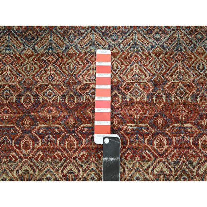 2'7"X10' Rust Red Soft Wool Kohinoor Herat Design Hand Knotted Runner Rug