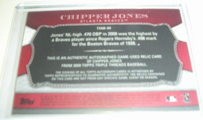 Chipper Jones 09 Topps 3X Threads Game  Triple