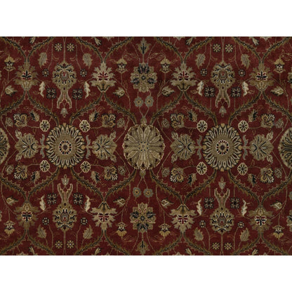 5'9"X8' Red Hereke With All Over Design Wool And Silk Hand Knotted Rug