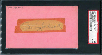 Joe Lapchic Cut Autographed 3X5 Card