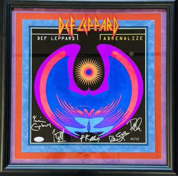 Def Leppard Autographed Adrenalize Alternative Album Art Print Framed L.E.10/45