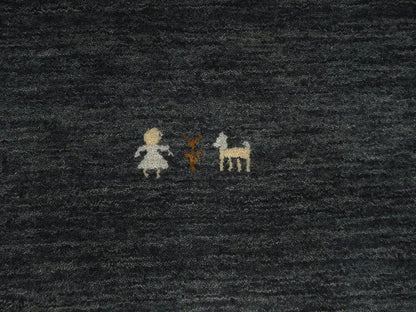 Charcoal Tribal Design Square 6X6 Gabbeh Modern