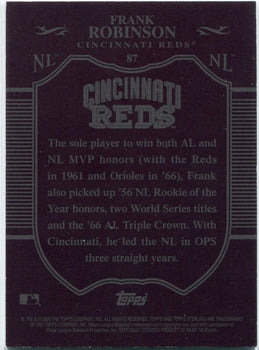 Frank Robinson 2009 Topps Sterling Burgundy Parallel Card #87 8/10