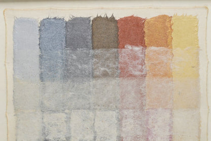 Framed Hisashi Momose Signed Original Painting Mixed media "Square Strips"