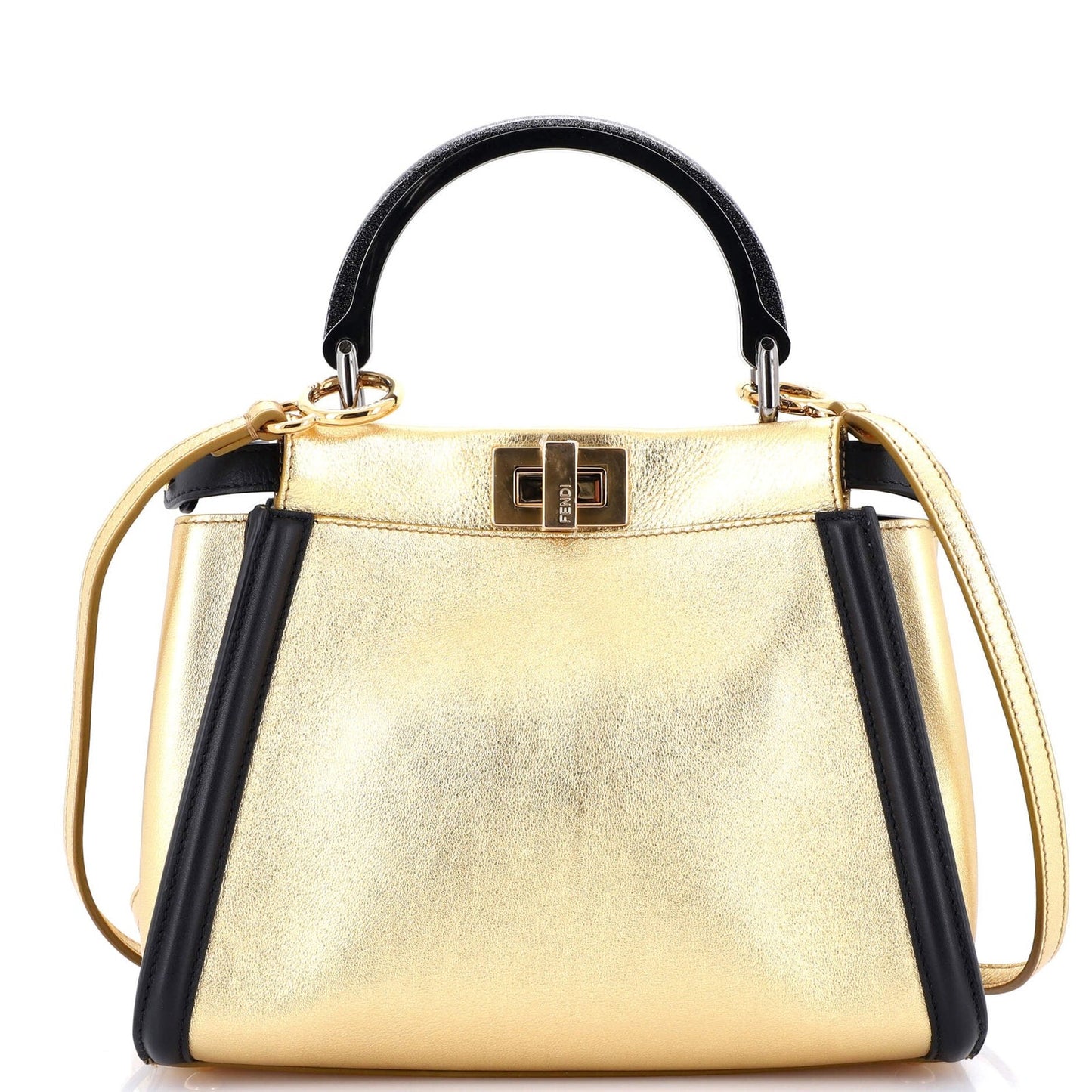Fendi Resin Handle Peekaboo Bag Leather Mini