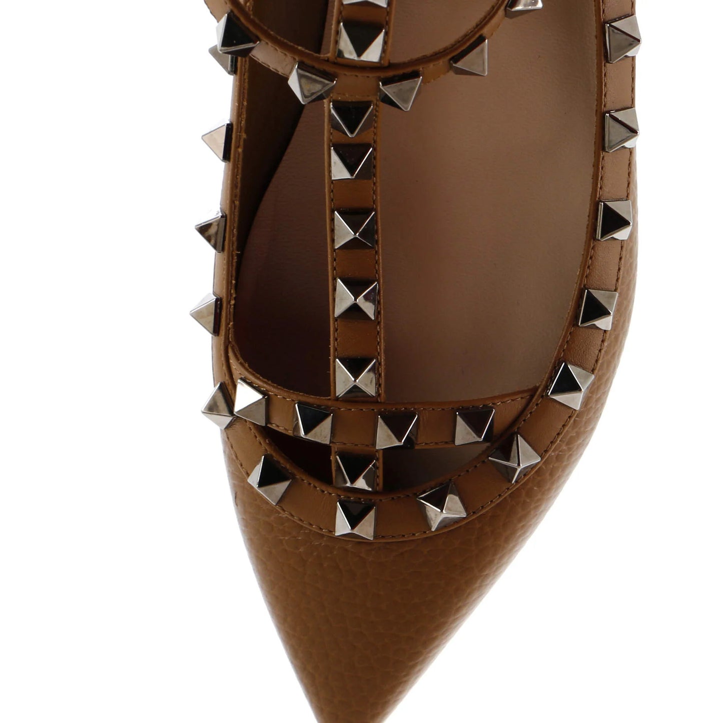 Valentino Garavani Women'S Rockstud Caged Ballerina Flats Leather