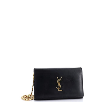 Saint Laurent Classic Monogram Wallet On Chain Leather Small