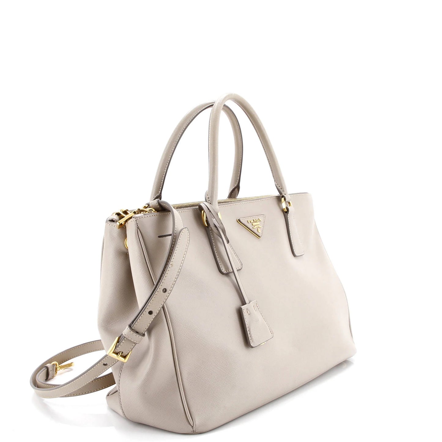 Prada Double Zip Lux Tote Saffiano Leather Medium