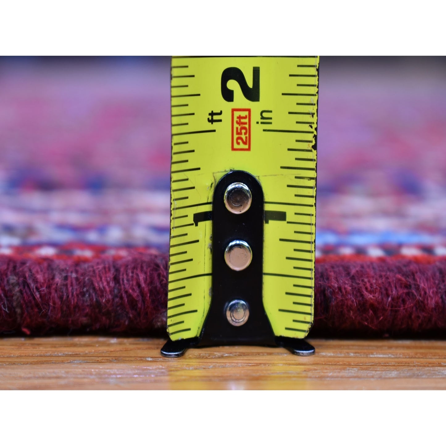 3'5"X5'4" New Farsian Sheeraz Geometric Design Pure Wool Hand Knotted Rug