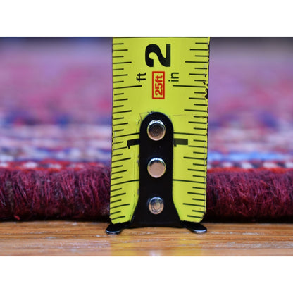 3'5"X5'4" New Farsian Sheeraz Geometric Design Pure Wool Hand Knotted Rug