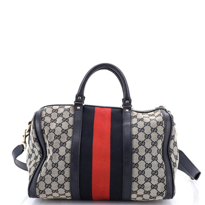Gucci Vintage Web Boston Bag Gg Canvas Medium