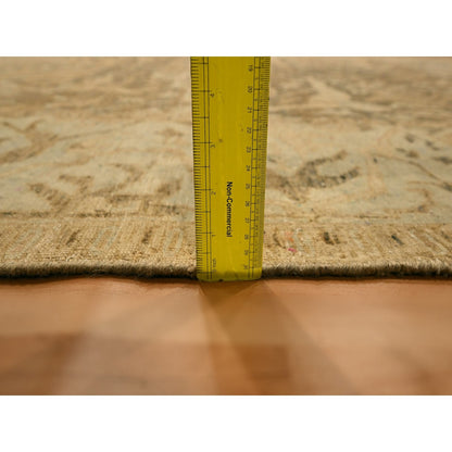 8'10"X12'2" Brown Bijar Garus Design Distressed Hand Knotted Wool Rug