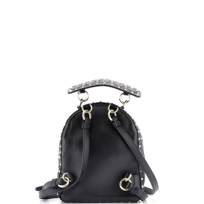 Valentino Garavani Vltn Rockstud Spike Backpack Quilted Printed Leather Mini