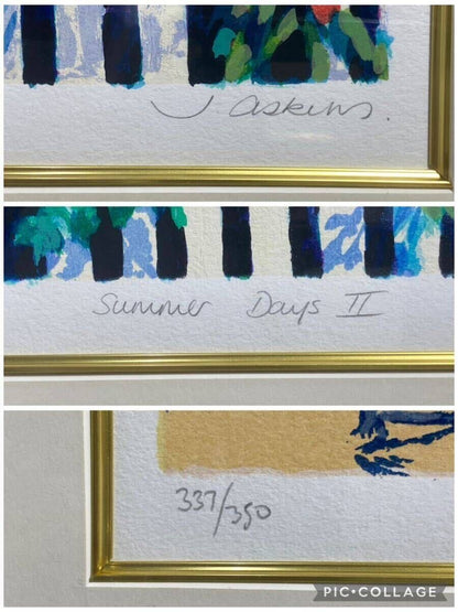Julian Askins Original Lithograph Art Print Signed Framed "Summer Days"