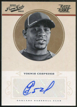 #10 Yoenis Cespedes 2012 Panini Playoff Prime Cuts Rated Rookie Autographed Card