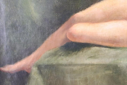 Tienne Kirevsky Reclining Nude Original Oil Painting C.1900 / Harbin Exhibit