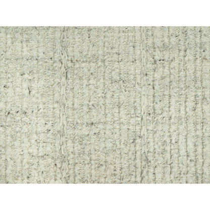 10'X10' Halo Gray Organic Wool Cord Plain Hand Woven Flat Weave Round Rug