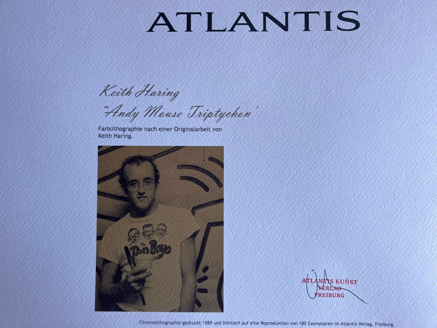 Keith-Haring Lithograph From An Painting - Coa Signed Pen - Numbered A Hand