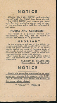 1950 MLB All-Star Game Ticket Stub at Comiskey Park, Chicago, Illinois 193540