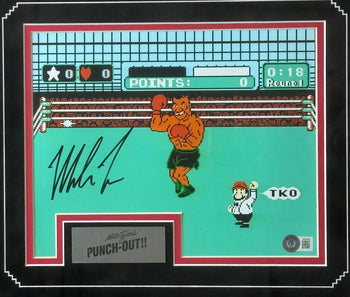 (Beckett) Mike Tyson Autographed 8x10 Framed Punchout Photo
