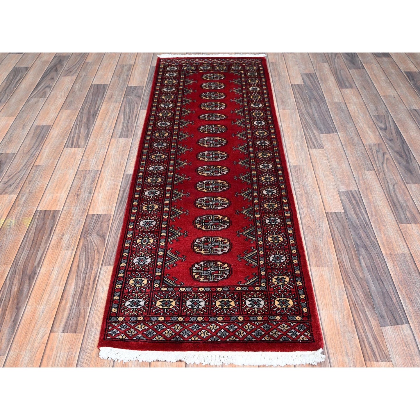 2'1"X6'1" Red Princess Bokara Pure Wool Hand Knotted Runner Oriental Rug
