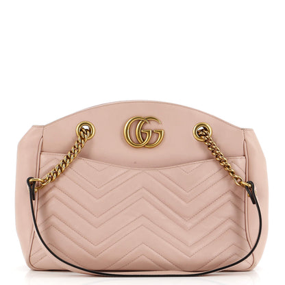 Gucci Gg Marmont Chain Tote Matelasse Leather Medium