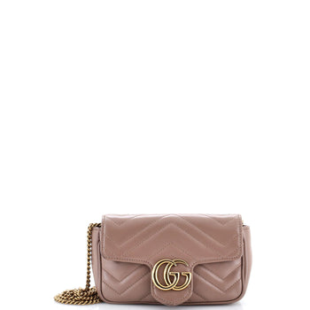 Gucci Gg Marmont Flap Bag Matelasse Leather Super Mini