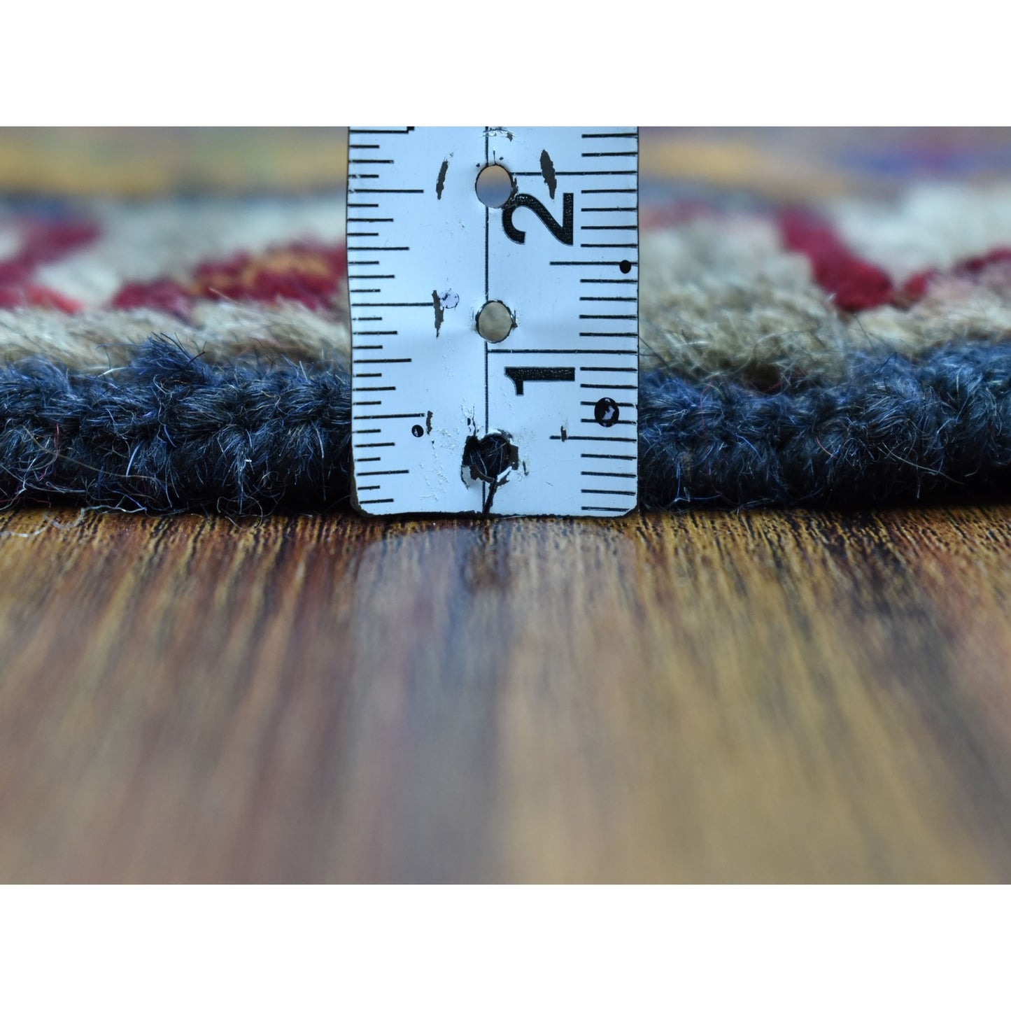 4'1"X5'8" Geometric Design Hand Made Wool Colorful Afghan Village Rug