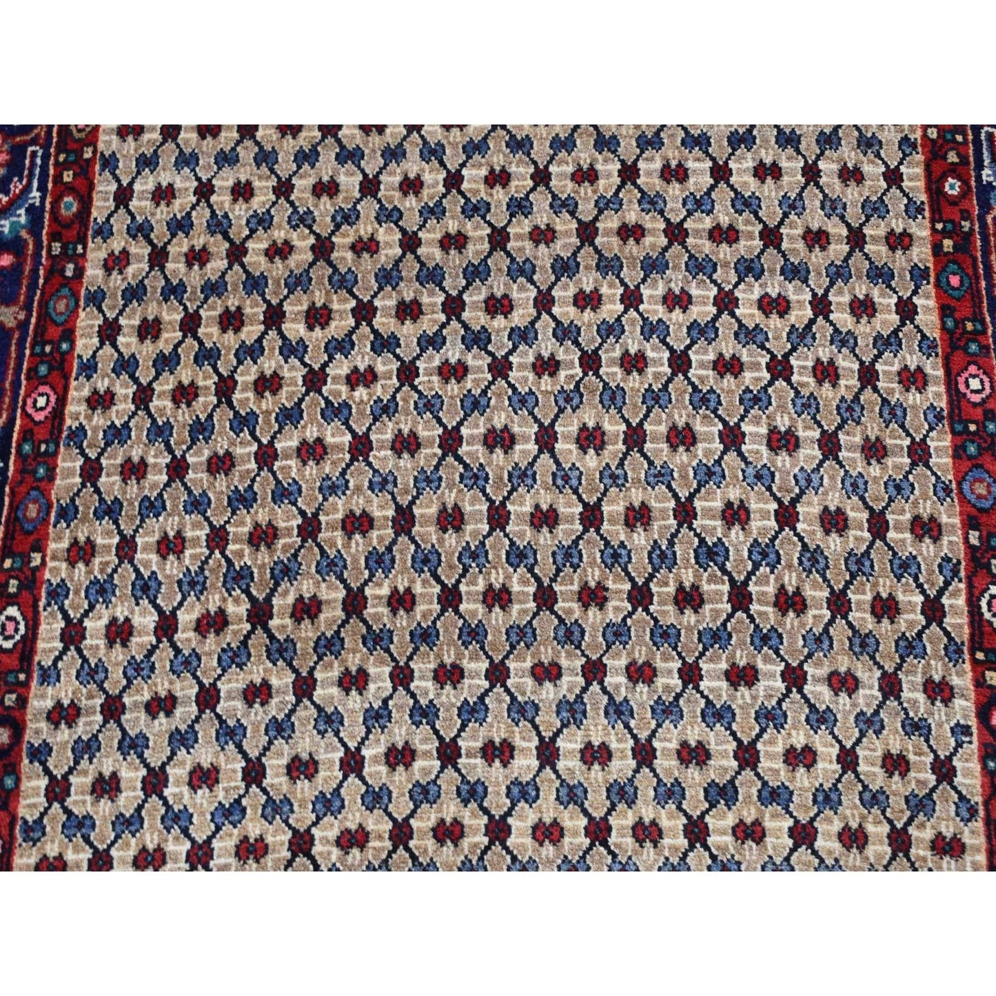 4'4"X7'9" Brown New Zoroastrian Serrib Pure Wool Hand Knotted Rug