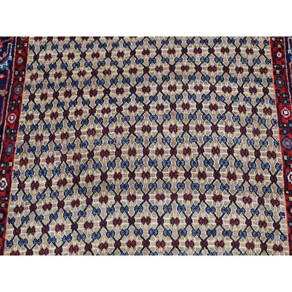 4'4"X7'9" Brown New Zoroastrian Serrib Pure Wool Hand Knotted Rug