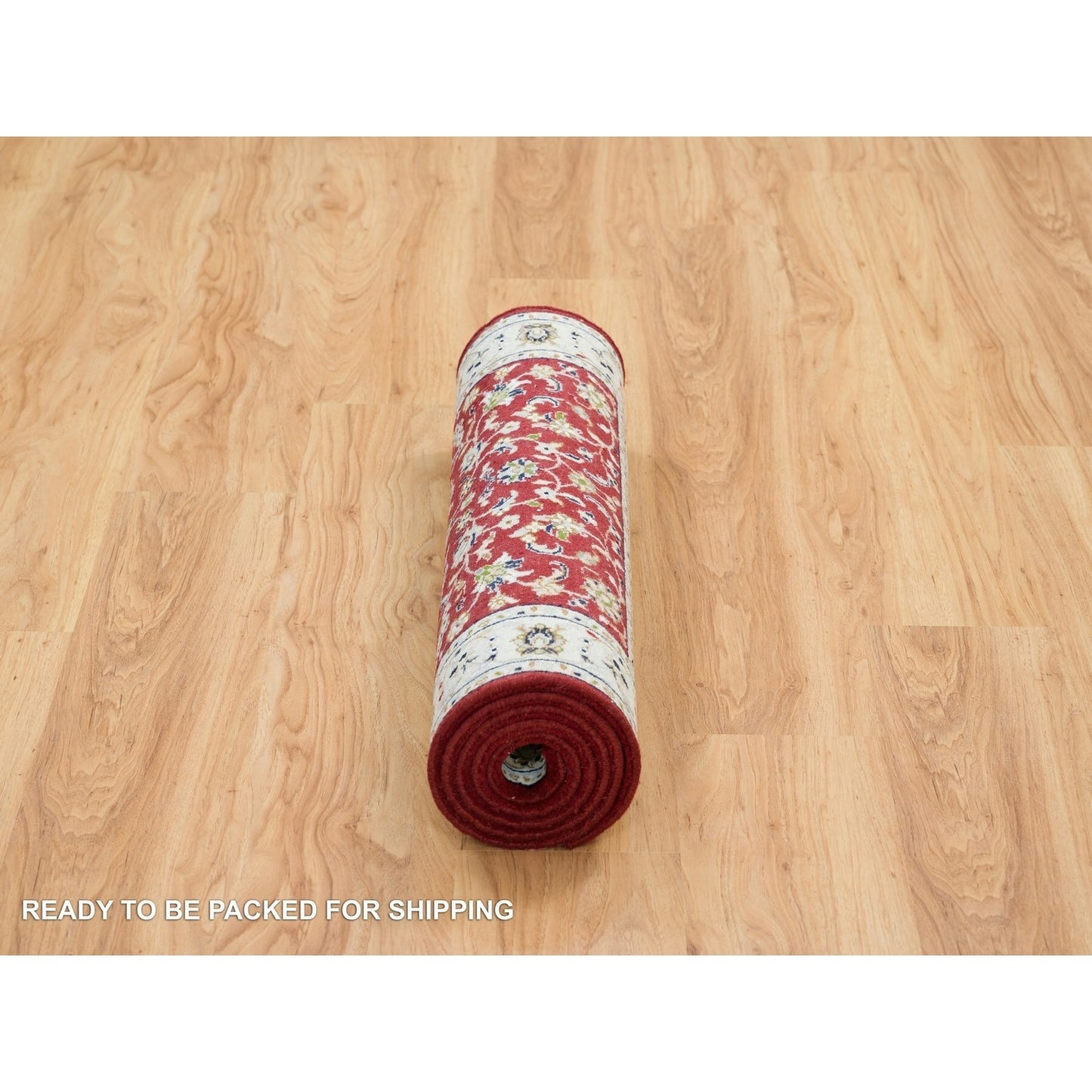 2'8"X6'8" Red 250 Kpsi Pure Wool Hand Knotted Nain Design Runner Rug