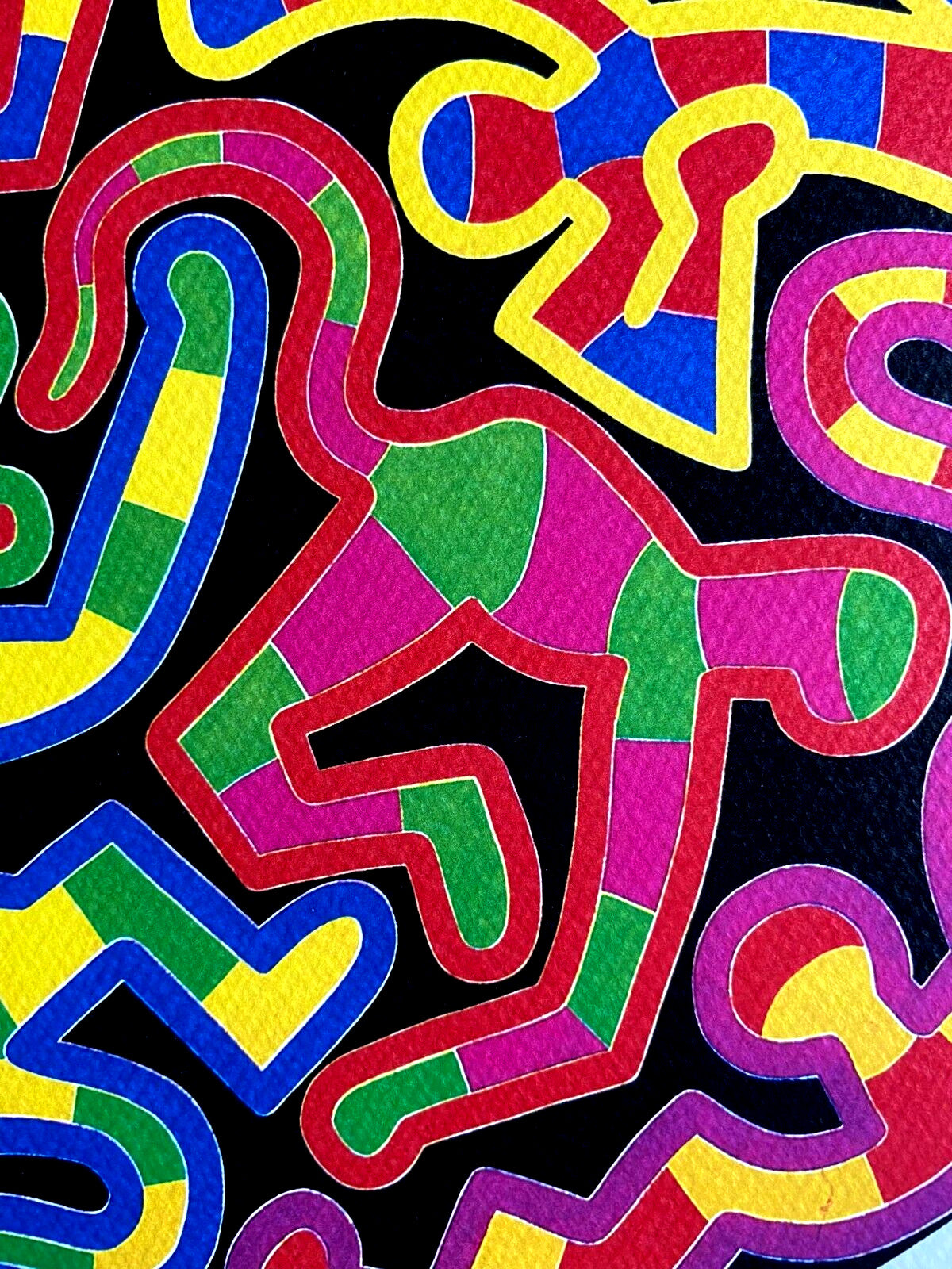 Keith Haring Lithograph Coa Signed In Pen Numbered In Pencil Stamp 180 Ese