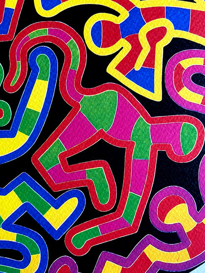 Keith Haring Lithograph Coa Signed In Pen Numbered In Pencil Stamp 180 Ese