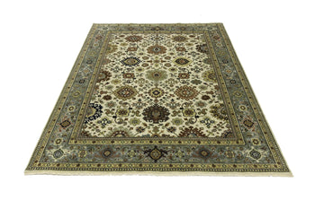 Wool Oriental Rug Geometric Style Carpet Farmho