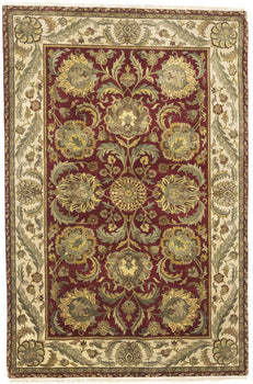 Hand-Knotted Thick Pile Floral Oriental Rug Agra