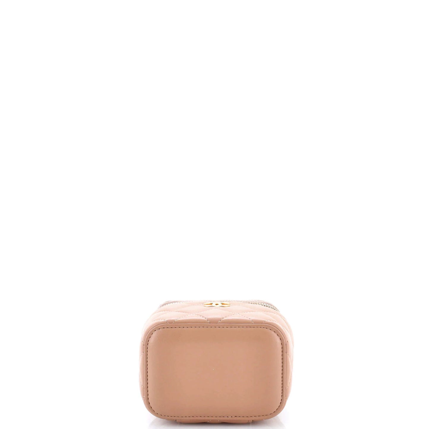 Chanel Classic Top Handle Vanity Case With Chain Quilted Lambskin Mini