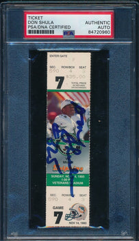 Don Shula Signed Nfl Wins Record #325 11/4/1993