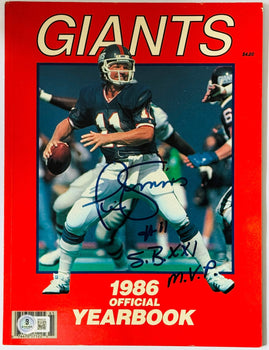 Phil Simms Autographed 1986 Giants Official