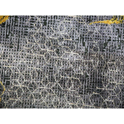 8'X10'3" Gray Golden Dragons Chinese Inspired Wool/Silk Hand Knotted Rug