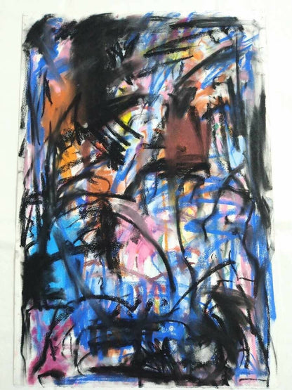 Robert Harms (America) Original Painting Pastel On Paper Signed Framed Abstract