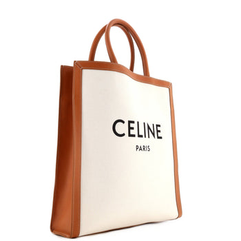 Celine Vertical Cabas Tote Canvas With Leather Large