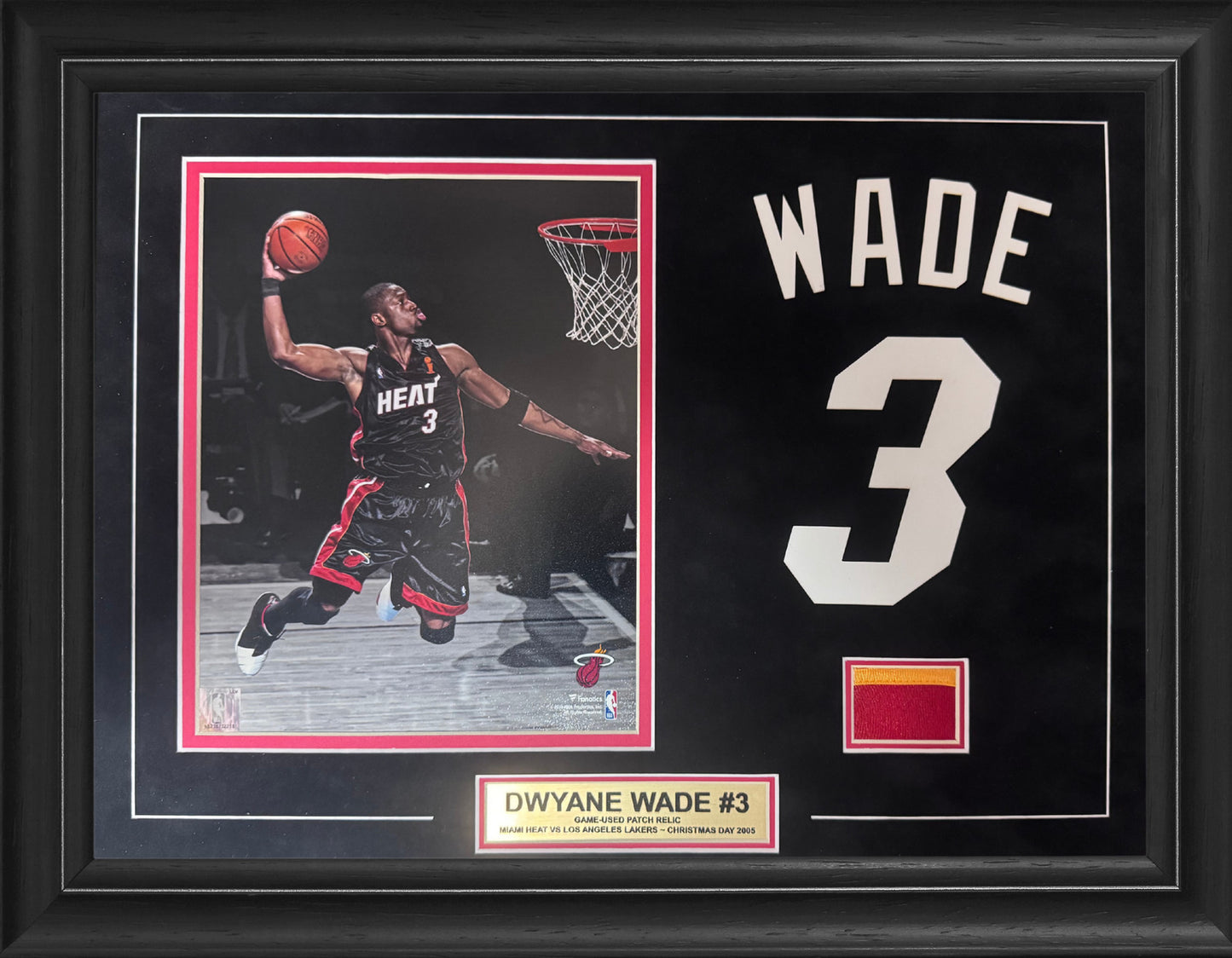 Dwyane Wade Game Used Jersey Piece W/ 8X10 Unsigned Photo Framed
